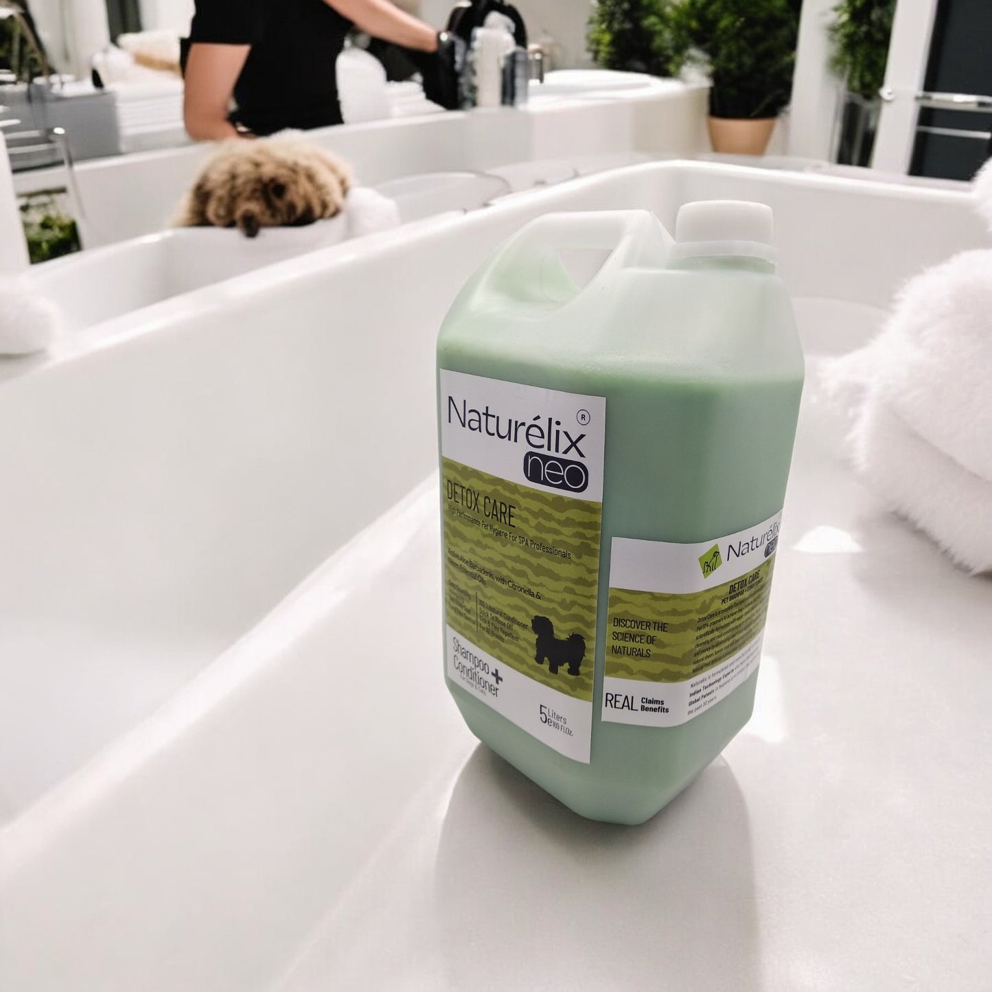 Naturelix Detox Bath Neo-Dog Shampoo Conditioner for Dog Groomers- 5 Litres Bulk Pack