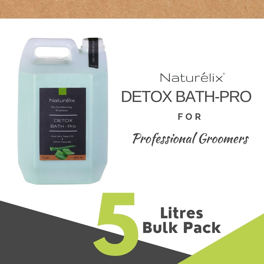 Naturelix Detox Bath Pro-Dog Shampoo Conditioner for Dog Groomers- 5 Litres Bulk Pack