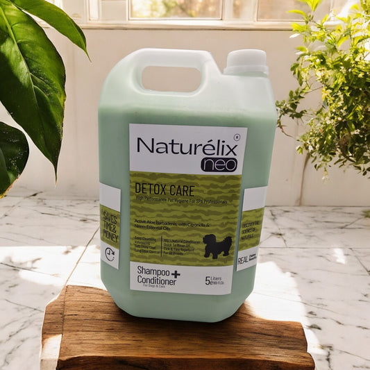 Naturelix Detox Bath Neo-Dog Shampoo Conditioner for Dog Groomers- 5 Litres Bulk Pack