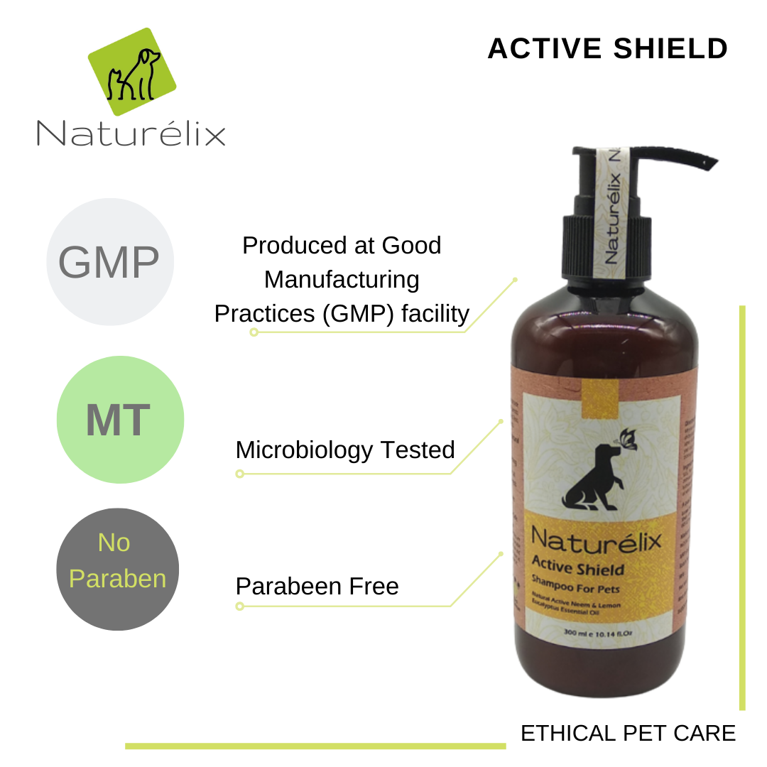 Naturelix Active Shield Dog Shampoo-tick & flea repellent shampoo for dogs