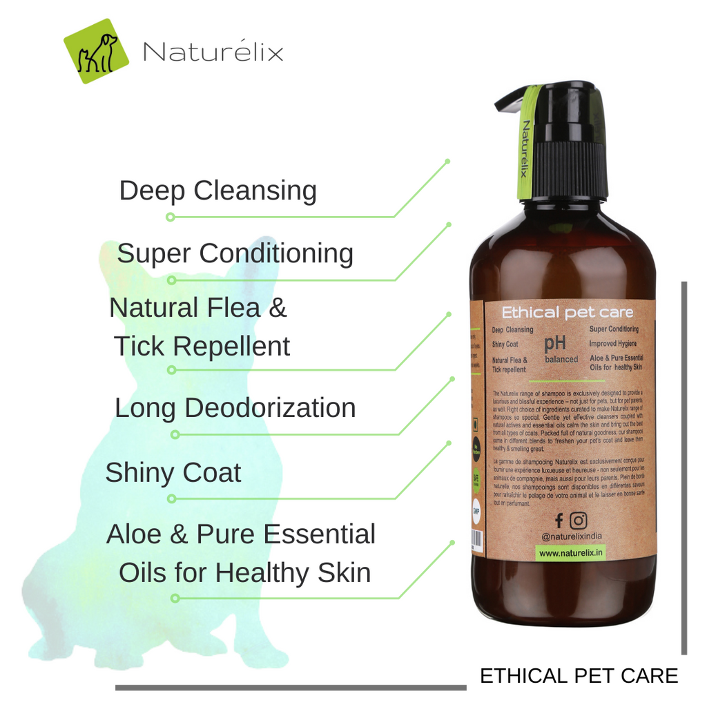 Tick and Flea Repellent Natural Dog Shampoo for Hair Shedding in Dogs Naturelix