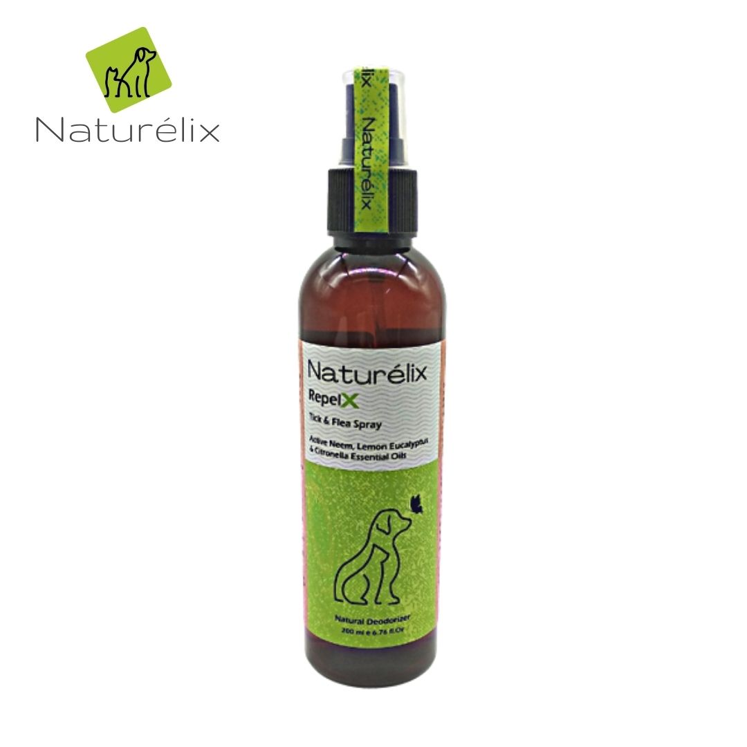 Naturelix RepelX Tick & Flea Repellent Spray 100% Natural-Lick Safe Natural Deodorant for dogs