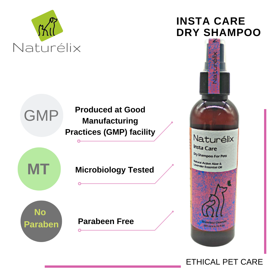 Naturelix Insta Care Dry Shampoo for Dogs & Cats- 200ml