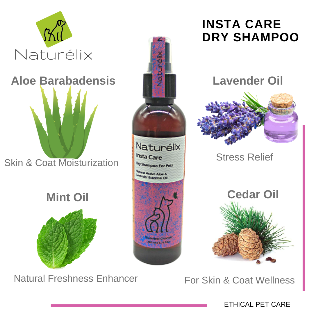 Naturelix Insta Care Dry Shampoo for Dogs & Cats- 200ml